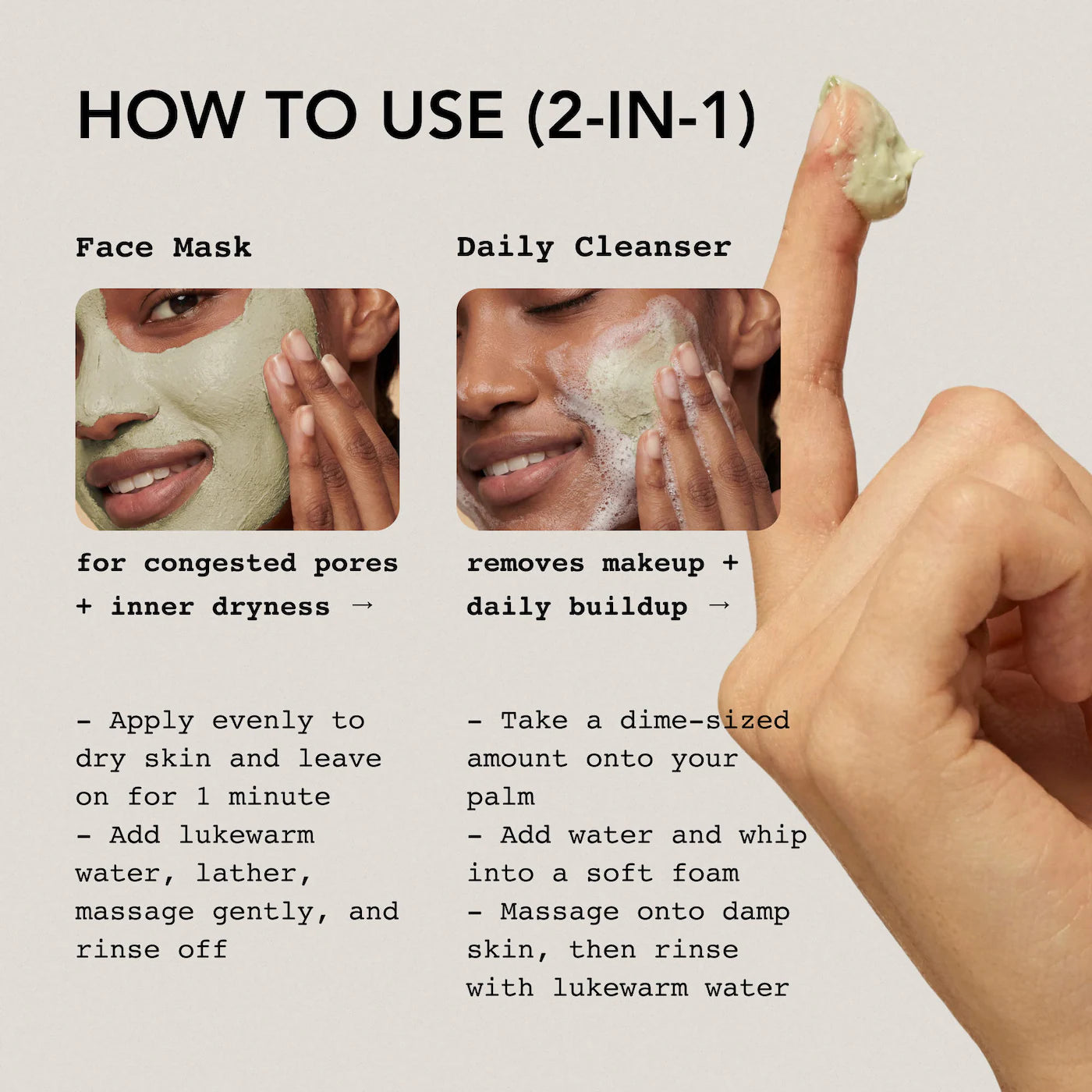 Mugwort Tea Tree Face Mask Cleanser + Madecassoside