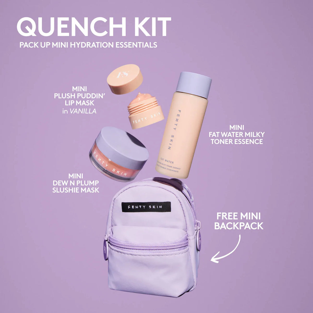 Quench Kit Mini 3-Piece Hydrating Skincare Set + Bag