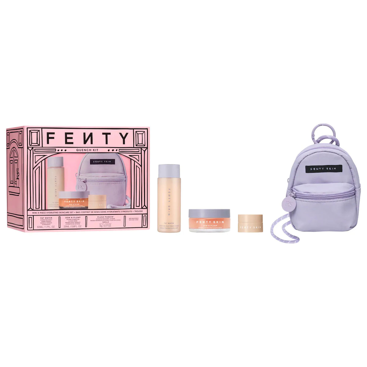 Quench Kit Mini 3-Piece Hydrating Skincare Set + Bag